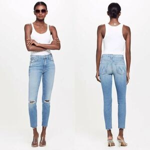 Mother Denim High Waisted Looker Ankle Fray, Thrilling Shots 26
